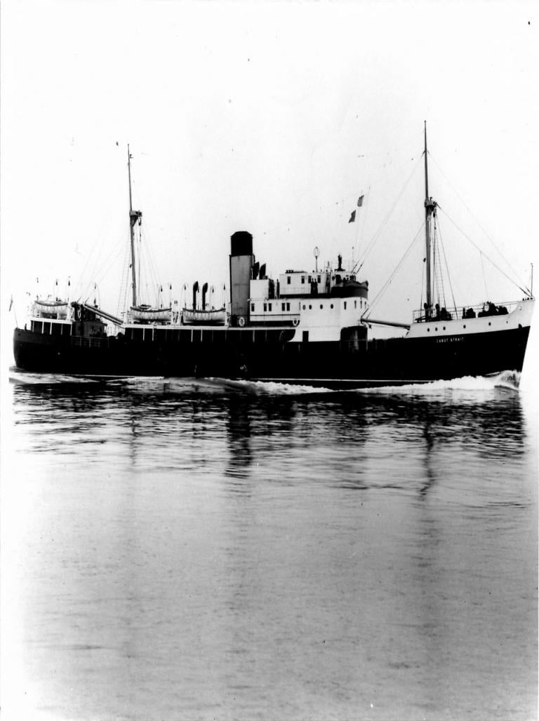Image: black and white, of the SS Cabot Strait